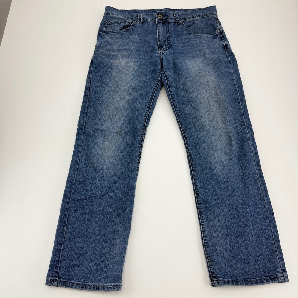 Axel Harwinton Mens Straight Leg Jeans Blue Denim 32x30 AX41005-57S Medium Wash